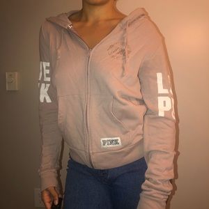 Love Pink Zip Up Hoodie